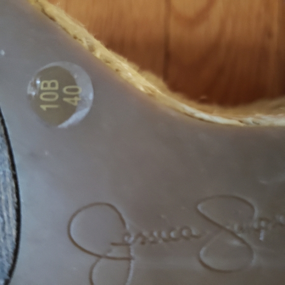 Jessica Simpson pink floral canvas peep toe 5 inch wedge sandals sz 10 - Picture 3 of 7